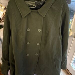 Torrid Women's Dark Green Peacoat